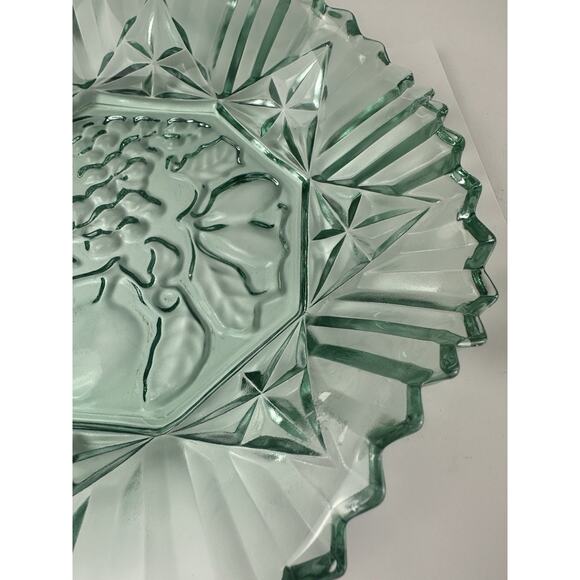 VTG Federal Glass Co. Carnival Green Depression Glass Fruit Bowl 11” - Picture 4 of 7